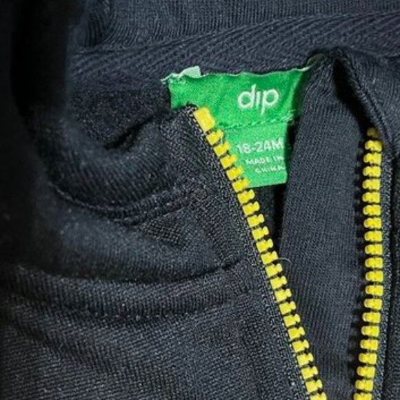 Dip Black Baby Hoodie with Yellow Zipper (18–24M) - Picture 7 of 7